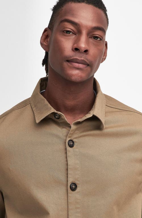 Shop Barbour Ruxton Twill Overshirt In Stone