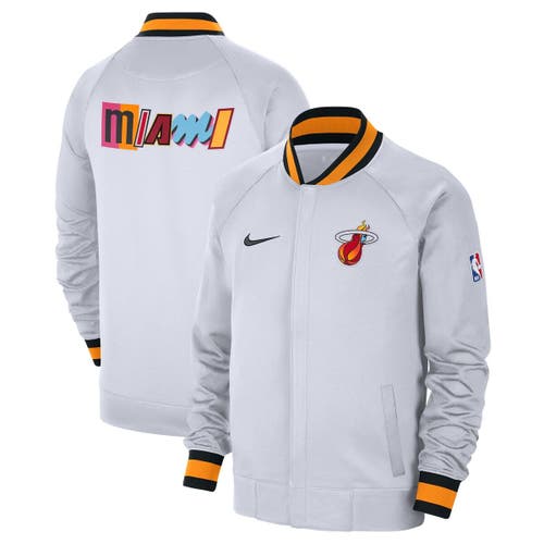 Men's Nike White/Black Miami Heat 2022/23 City Edition Showtime Thermaflex Full-Zip Jacket