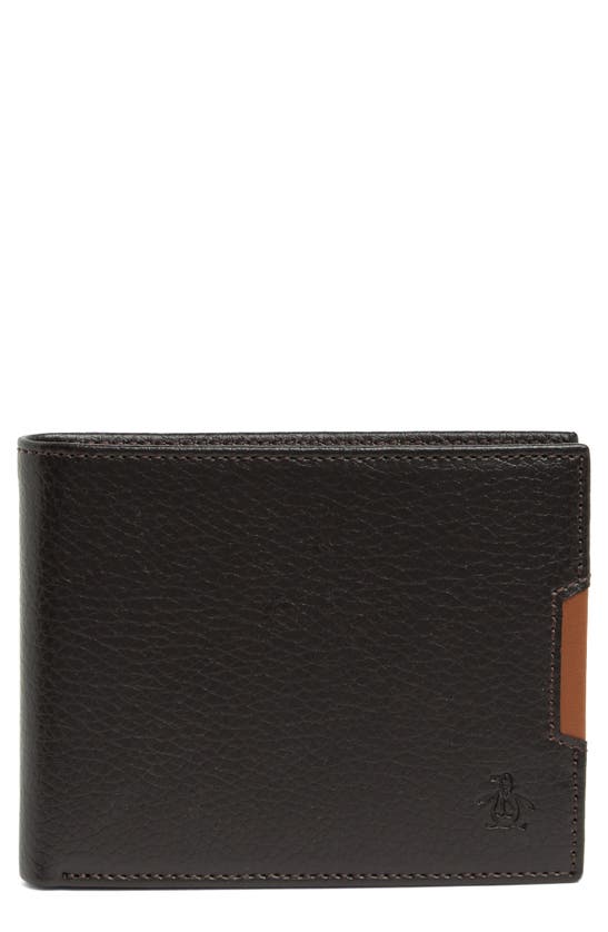 Original Penguin Leather Bifold Wallet In Brown