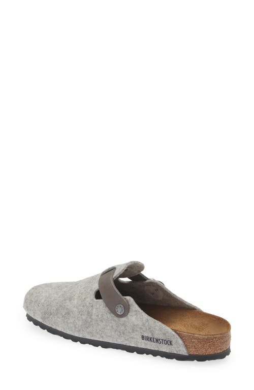 Shop Birkenstock Boston Wool Felt Clog In Light Gray/iron