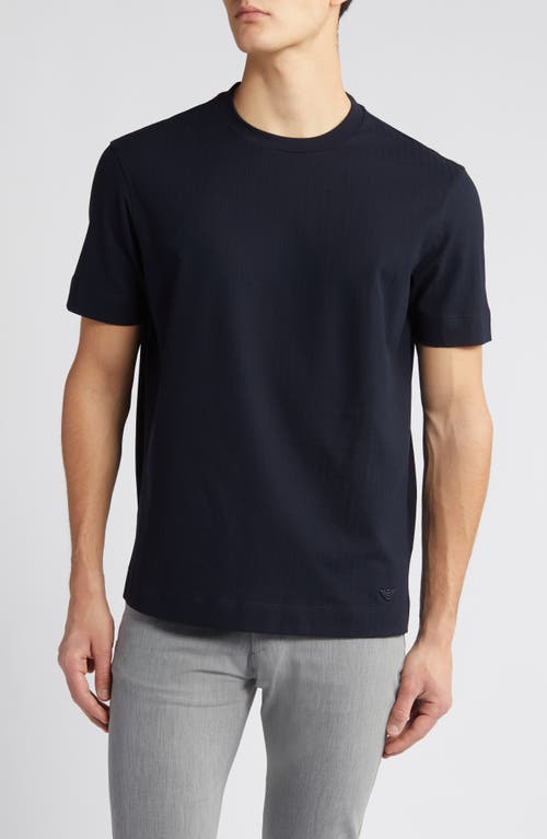 Emporio Armani Tonal Stripe Cotton T-Shirt Navy at Nordstrom,