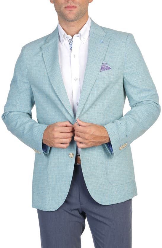 Tailorbyrd Broken Check Sport Coat In Seaglass