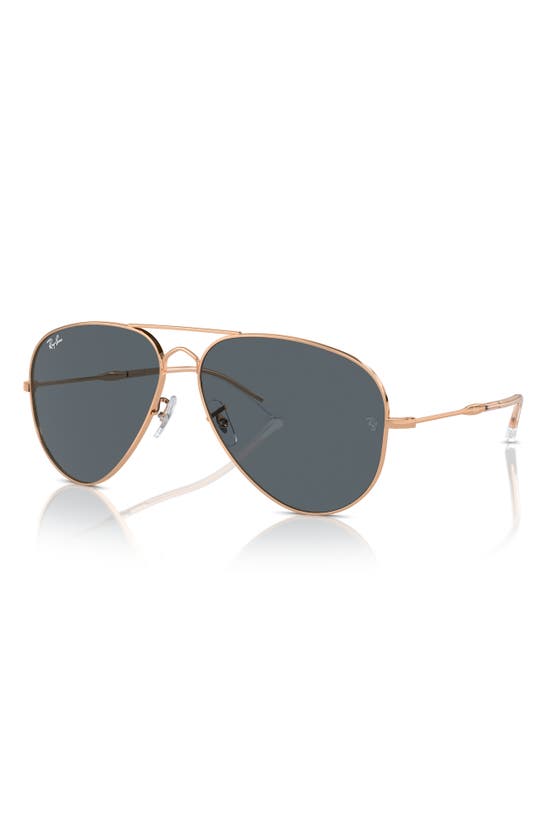 Ray Ban Old Aviator 62mm Oversize Sunglasses In Rose Gold