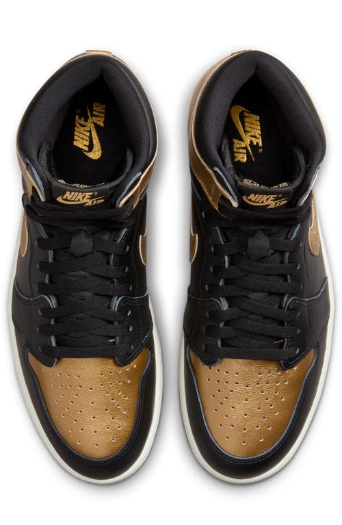 Shop Jordan Air  1 Retro High Top Sneaker In Black/metallic Gold/sail