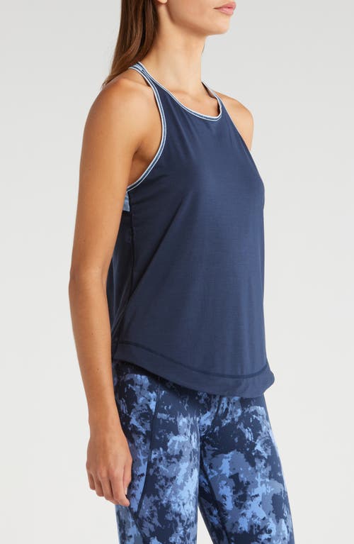 Shop Sweaty Betty Breath Easy Running Tank Top In Navy Blue