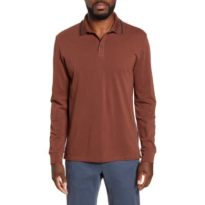 Bonobos Superfine Long Sleeve Pique Polo, Brown