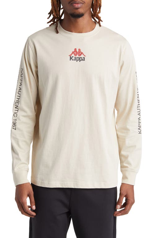 Authentic Llevar Logo Long Sleeve Graphic T-Shirt in Beige Light