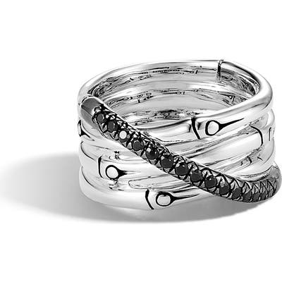 John Hardy Bamboo Black Sapphire & Spinel Ring