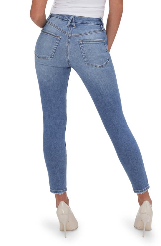 Shop Good American Good Legs Ripped Ankle Skinny Jeans In Indigo612