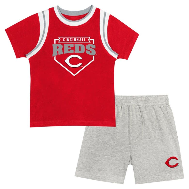 Outerstuff Babies' Infant Fanatics Branded Red/gray Cincinnati Reds Bases Loaded T-shirt & Shorts Set