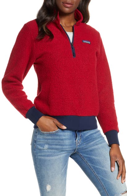 Patagonia Woolyester Fleece Quarter Zip Pullover In Mev Molten Lava