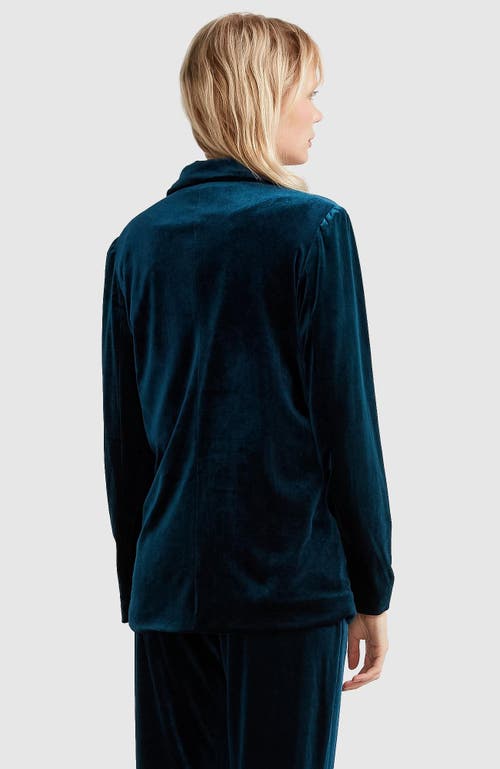 Belle & Bloom Eternity Velvet Blazer In Dark Teal