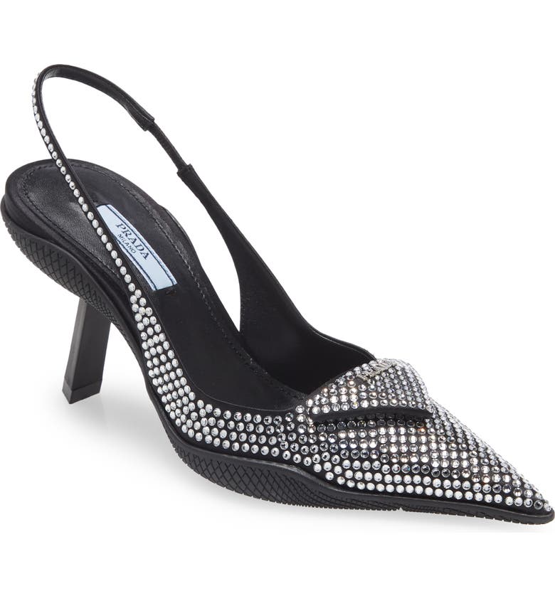 Top 68+ imagen prada crystal embellished heels