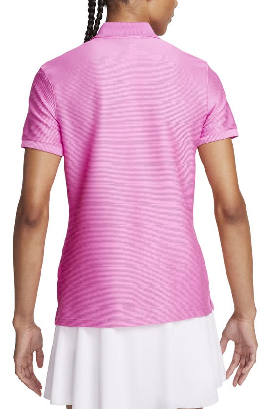 Shop Nike Victory Dri-fit Ottoman Knit Golf Polo In Playful Pink/ White