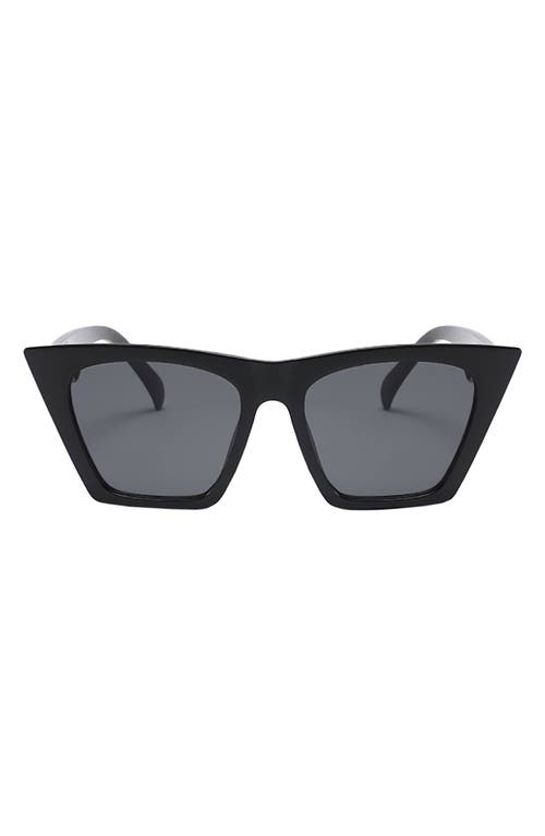 Chicago 53mm Polarized Cat Eye Sunglasses in Black