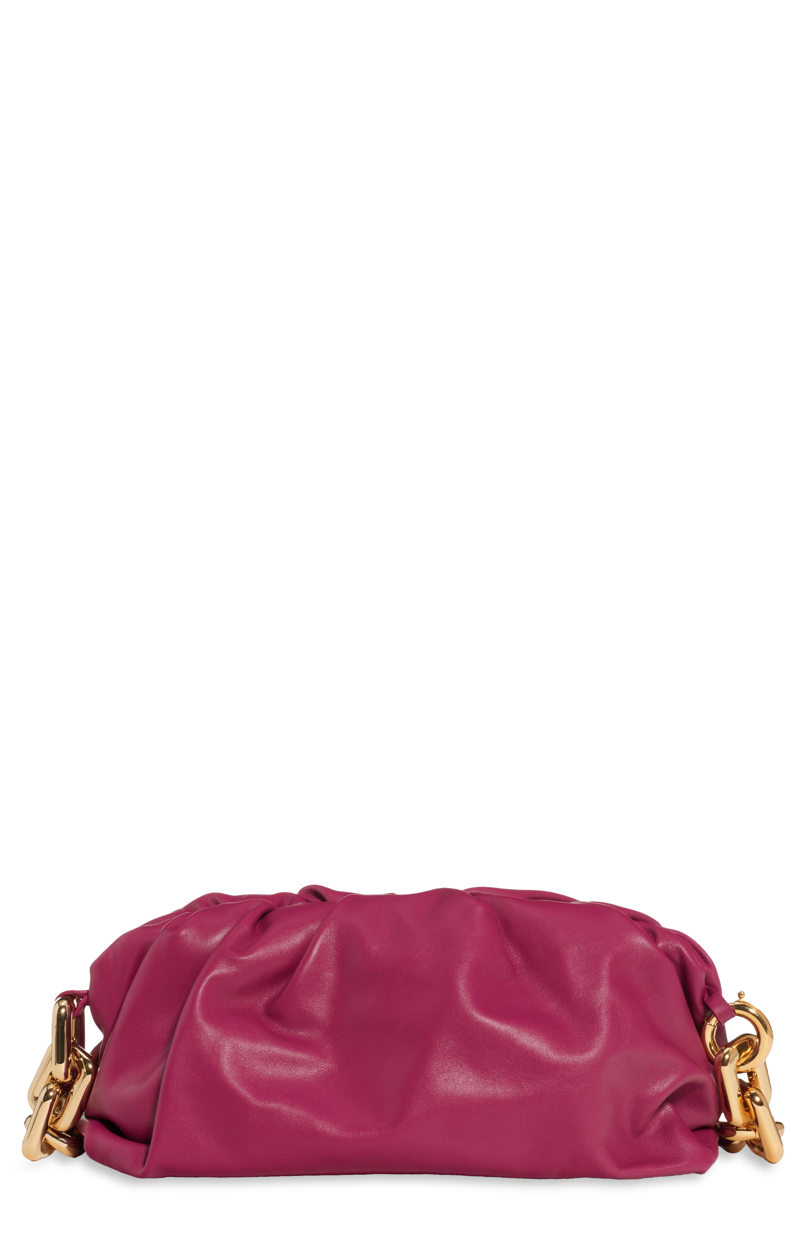 Bottega Veneta The Chain Pouch Leather Shoulder Bag in Cinnabar-Gold