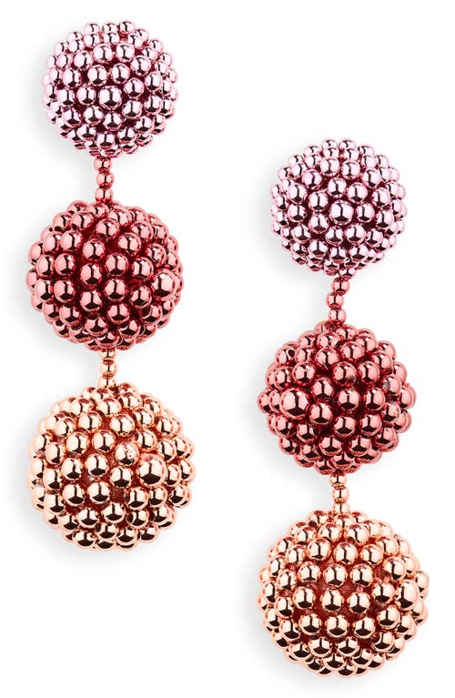 Oscar De La Renta Beaded Chandelier Drop Earrings In Pink