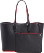 Christian Louboutin Tote Bag CABATA LOVE Collection Calf Leather Black Very  Rare