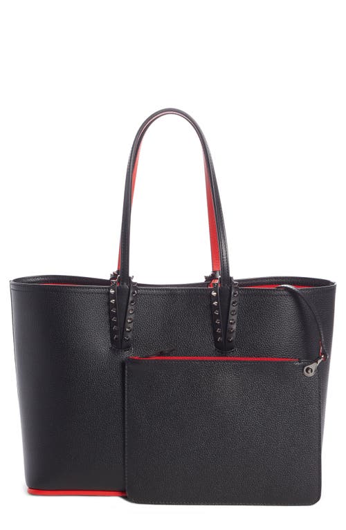 Christian Louboutin Small Cabata Calfskin Leather Tote In Black/black