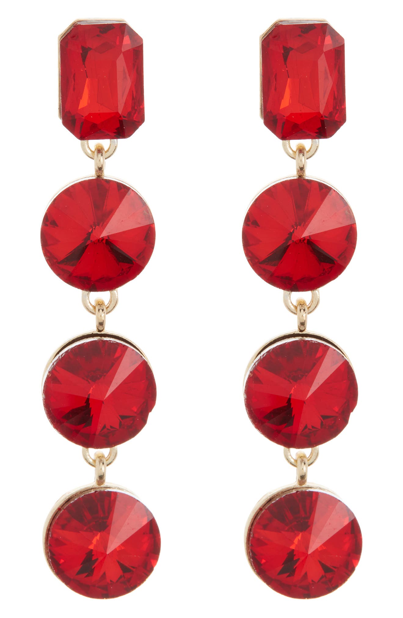 red pendant earrings