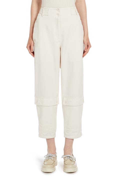 Women's White Cropped Pants