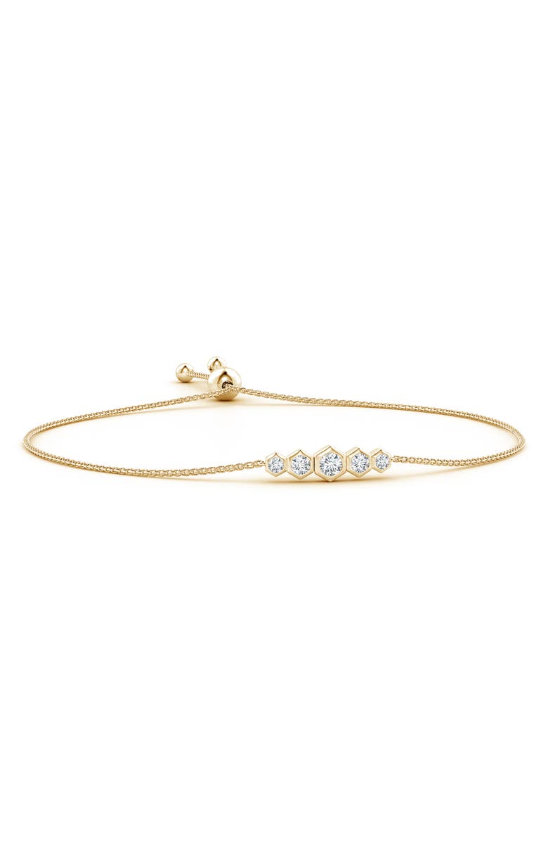 Natori Fine Jewelry Natori Diamond Hexagonal Bolo Bracelet, Main, color, 