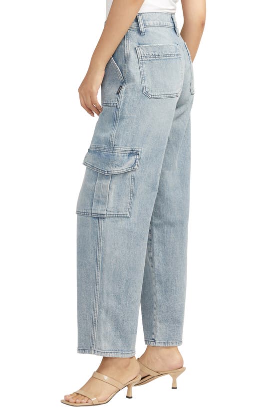 Shop Silver Jeans Co. High Waist Ankle Cargo Jeans In Indigo