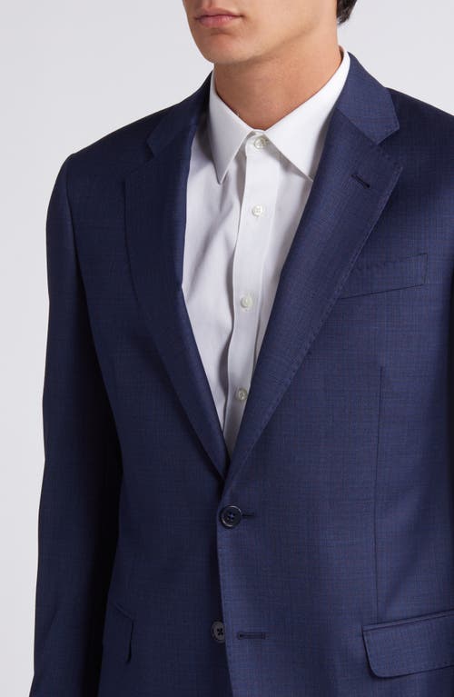 Shop Emporio Armani Blue Mélange Wool Suit In Royal Blue