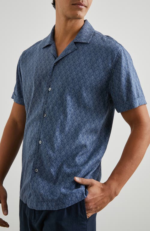 RAILS RAILS ATLAS GEO PRINT LINEN-BLEND CAMP SHIRT 