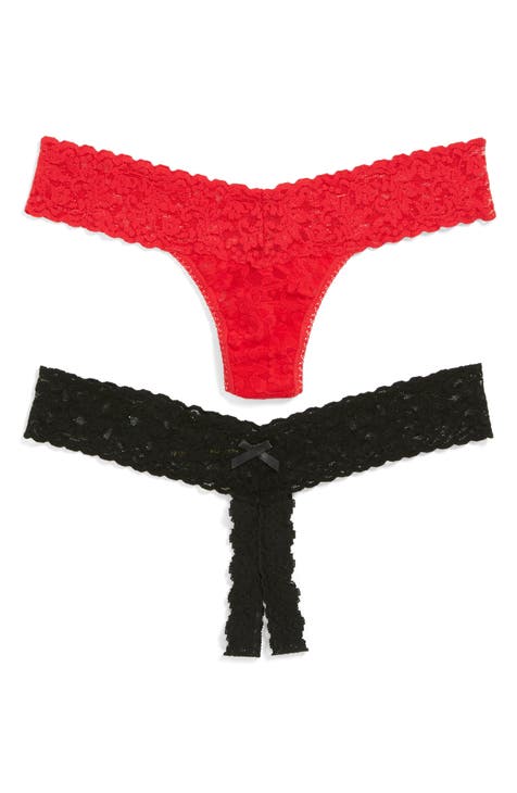 'Naughty & Nice' Lace Thongs (2-Pack)