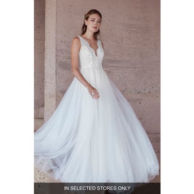 Watters Van Der Wal Lace & Tulle Wedding Dress, Size IN STORE ONLY - Ivory