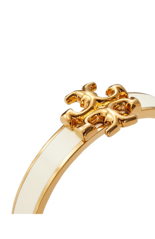 Shop Tory Burch Kira Stackable Enamel Ring In Tory Gold/new Ivory