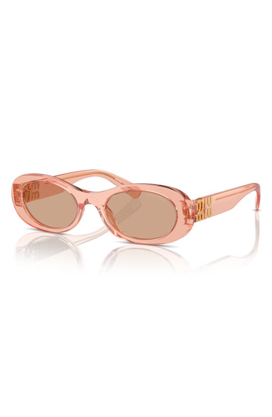 Shop Miu Miu 50mm Oval Sunglasses In Coral