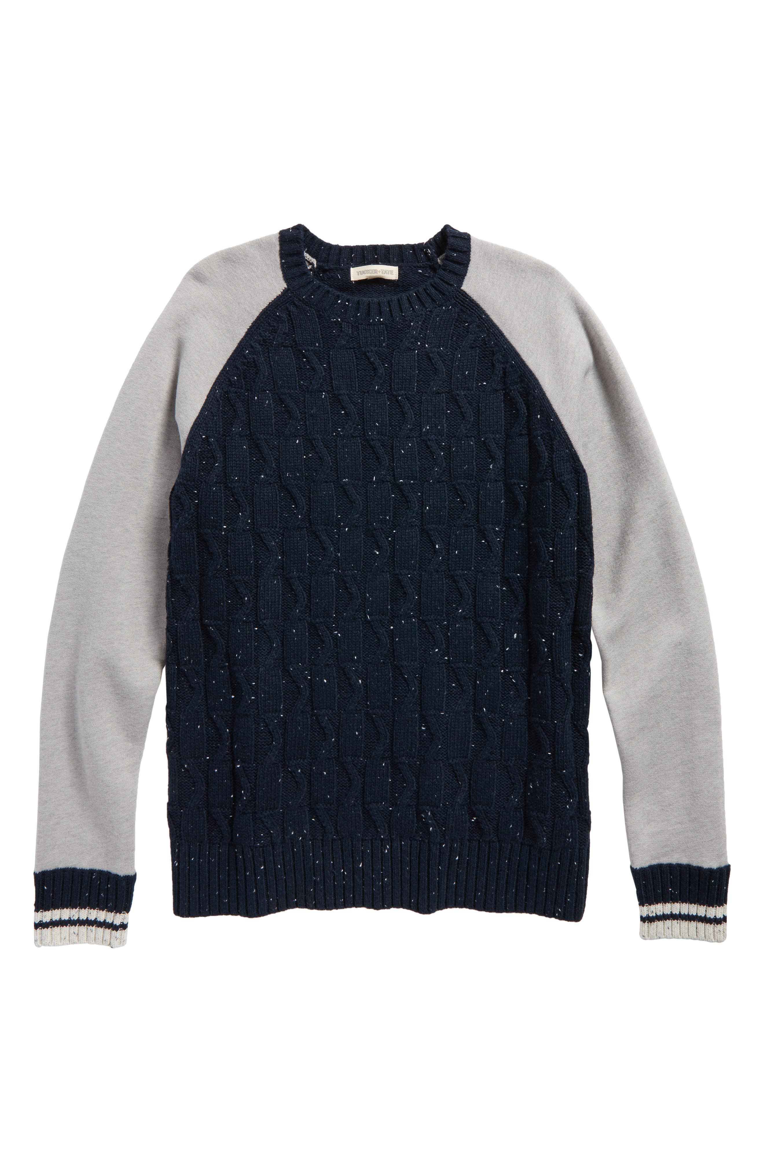 Tucker + Tate Mixed Media Sweater in Navy Carbon