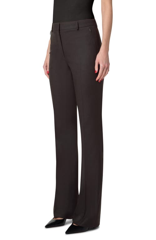 Shop Akris Marilyn Wool Stretch Flannel Pants In 049 Mocca