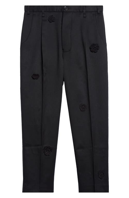 Shop Song For The Mute Daisy Pleated Wool Pants In Black