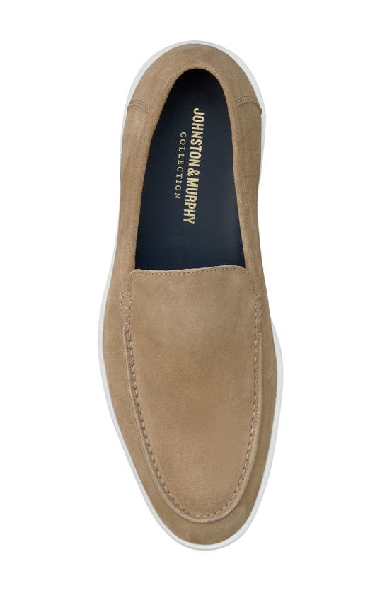 Shop Johnston & Murphy Collection Bolivar Moc Toe Slip-on Sneaker In Taupe Italian Suede