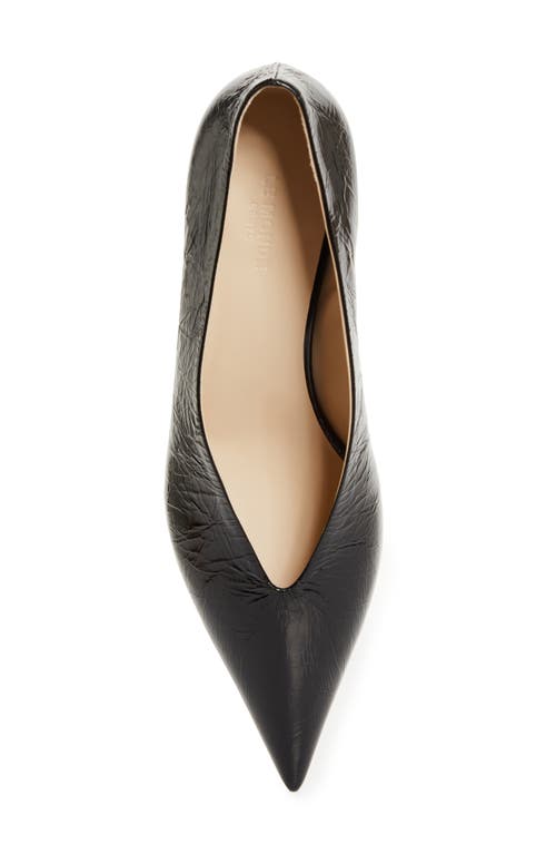 Le Monde Beryl Le Monde Béryl Pointed Toe Pumps With Crocodile Textured Finish In Black