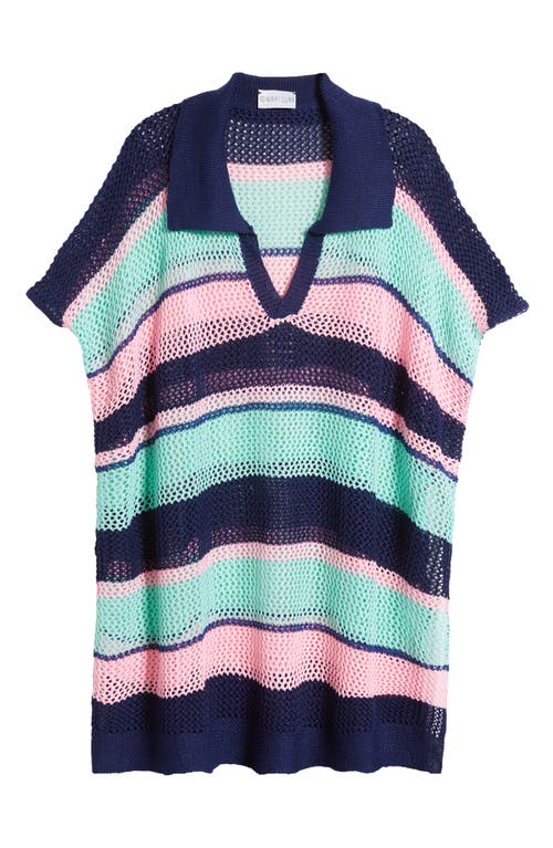 Stripe Open Stitch Sweater in Blue Multi
