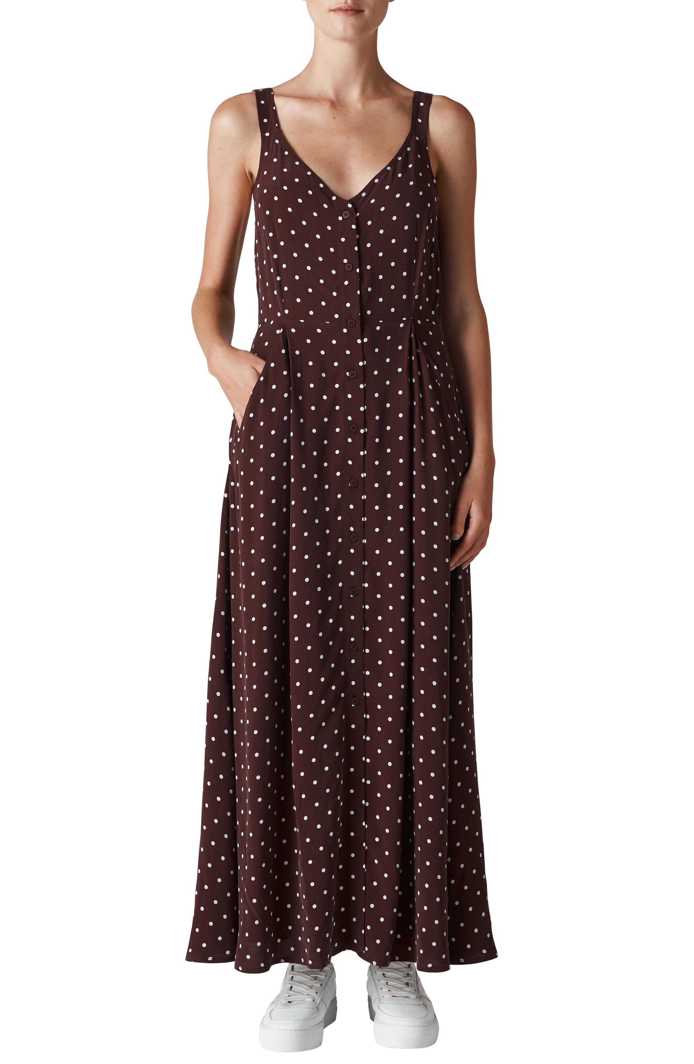 whistles spot maxi dress