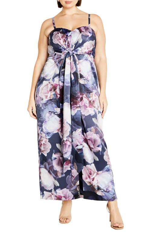 City Chic Kamari Print Sleeveless Maxi Dress in Crystal Floral 