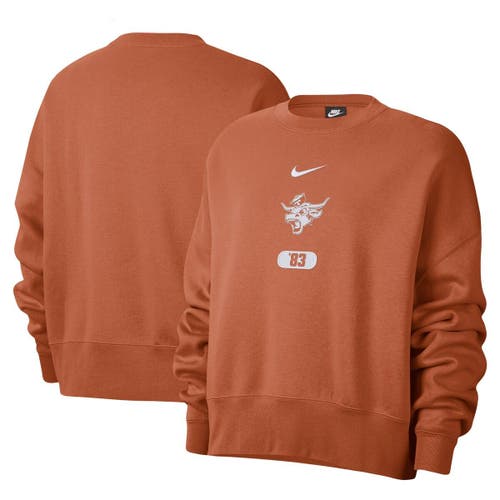 Women's Nike Texas Orange Texas Longhorns Vault Every Day Fleece Pullover Sweatshirt in Burnt Orange