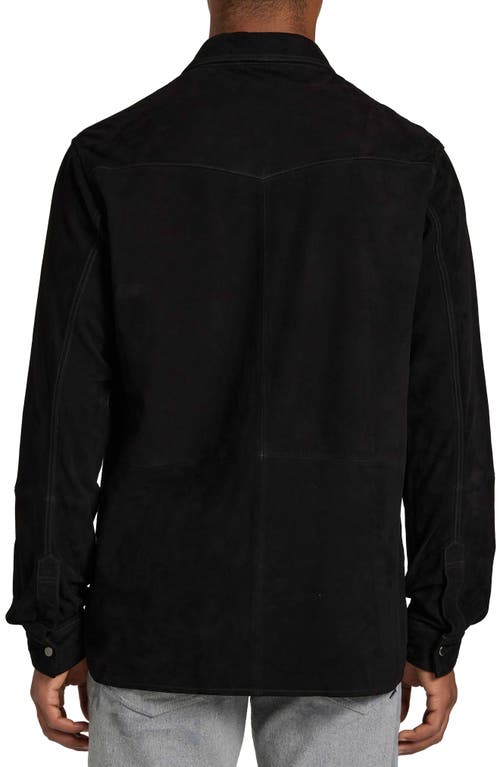 Shop Prps Rehab Suede Snap Front Shirt In Black