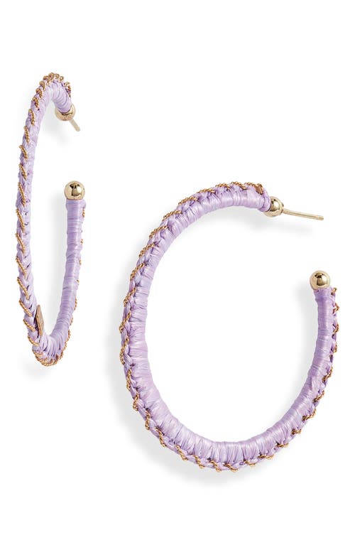 Gas Bijoux Belo Raffia Hoop Earrings in Gold/lavender at Nordstrom