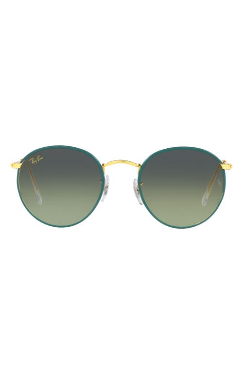 Ray-Ban Crystal Phantos 50mm Gradient Round Sunglasses in Gold/Green Gradient Blue at Nordstrom
