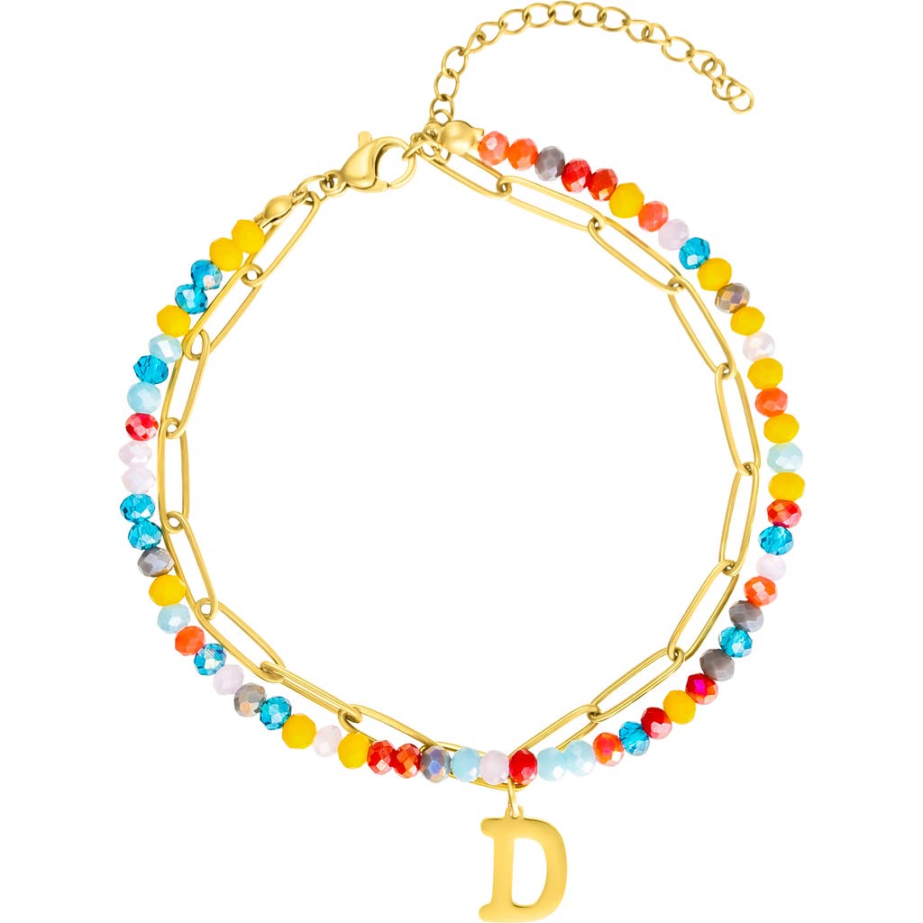 Adornia Initial Layered Bracelet In Multi-d