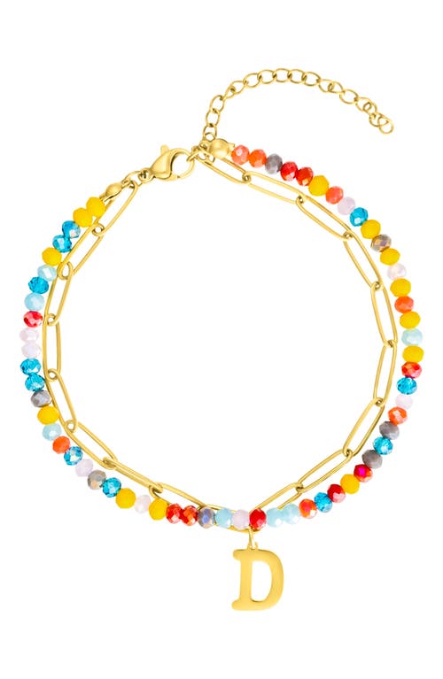 Adornia Initial Layered Bracelet In Multi-d