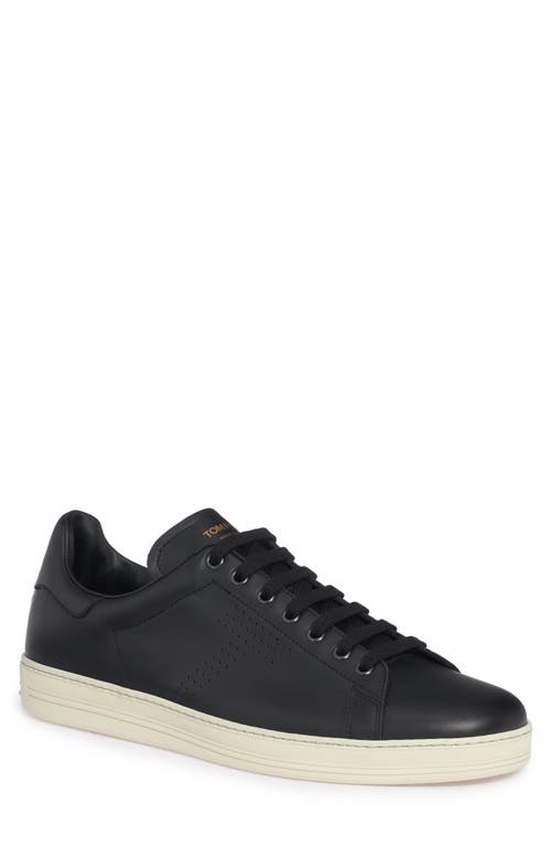 Shop Tom Ford Warwick Low Top Sneaker In Black/cream