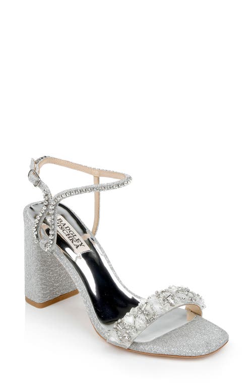 Badgley Mischka Collection Tanisha Crystal Ankle Strap Sandal in Silver