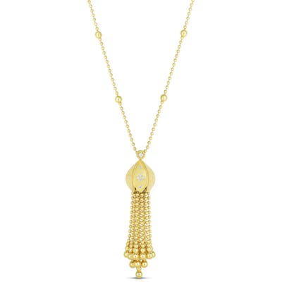 Roberto Coin Princess Pave Diamond Tassel Pendant Necklace